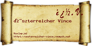 Öszterreicher Vince névjegykártya